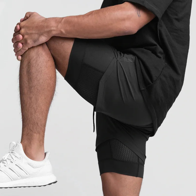 Performance Gym Shorts for Men – Double-Layer Support & Comfort