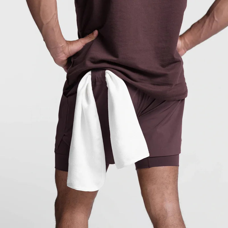 Performance Gym Shorts for Men – Double-Layer Support & Comfort