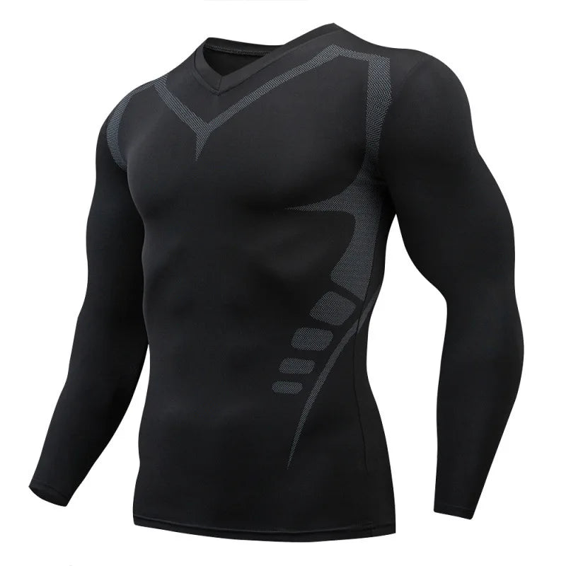 Men’s Gym Compression Shirt – Tight Fit, Long Sleeve Training Tee
