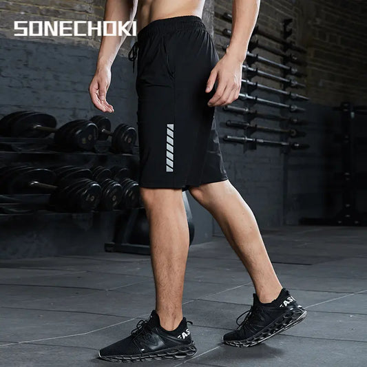 Men’s Quick-Dry Running Shorts – Striped Athletic Training Shorts