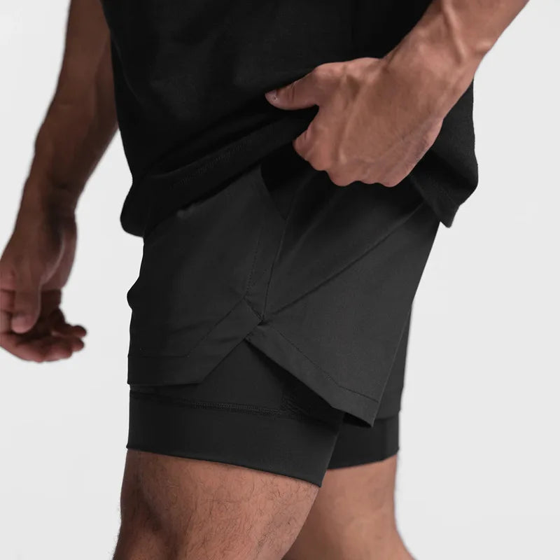 Performance Gym Shorts for Men – Double-Layer Support & Comfort