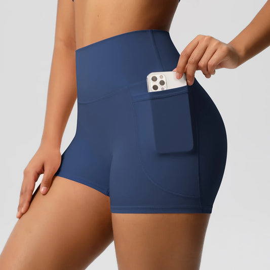 Pocketed Fitness Shorts for Women – High Waist, Squat Proof, Yoga & Gym