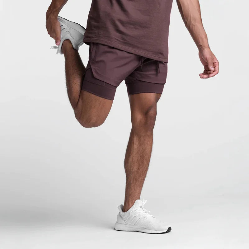 Performance Gym Shorts for Men – Double-Layer Support & Comfort