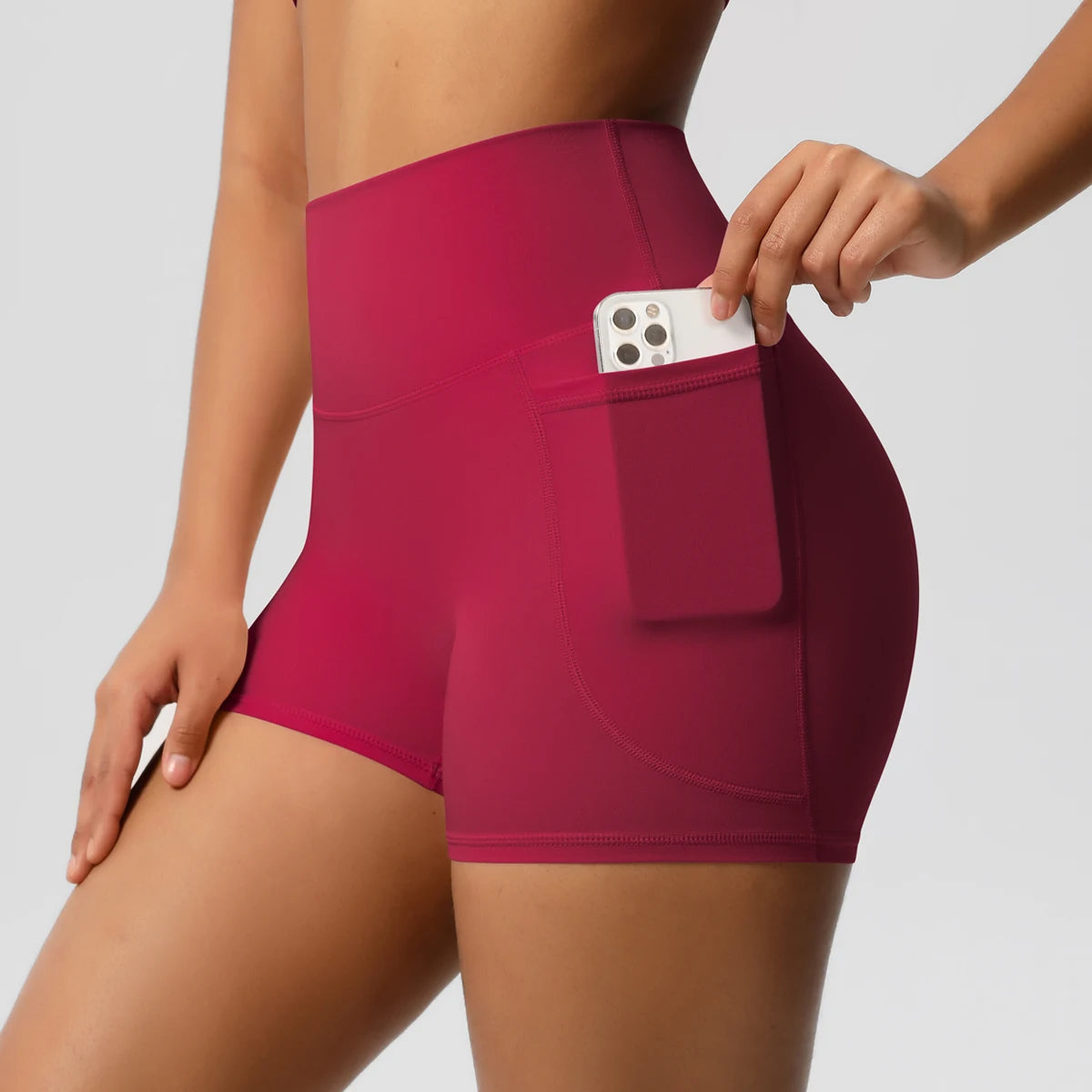 Pocketed Fitness Shorts for Women – High Waist, Squat Proof, Yoga & Gym