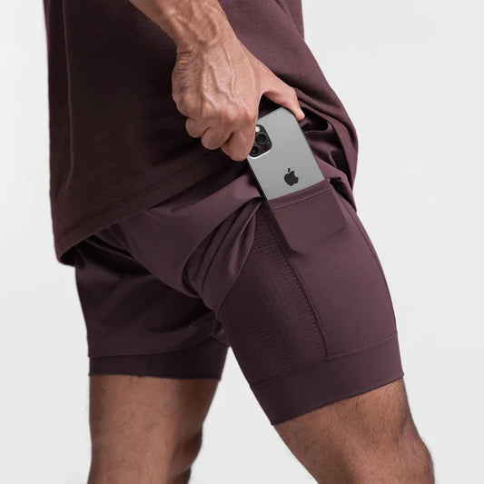 Performance Gym Shorts for Men – Double-Layer Support & Comfort