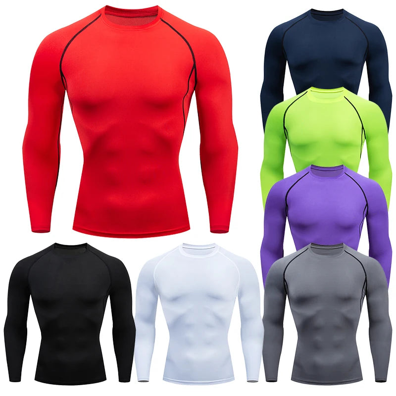 Men’s Gym Compression Shirt – Tight Fit, Long Sleeve Training Tee