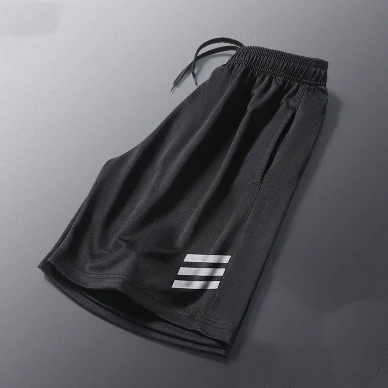 Men’s Quick-Dry Running Shorts – Striped Athletic Training Shorts