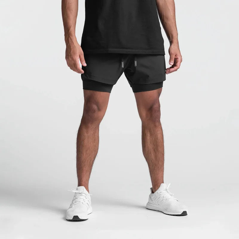 Performance Gym Shorts for Men – Double-Layer Support & Comfort